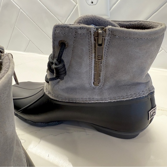 Sperry Women's Saltwater Duck Boots Grey Size 8M Waterproof Casual Leather - Picture 12 of 12